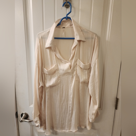 cloth & stone Tops - Cloth & Stone for Free People Button-Front Blouse – Cream | Size L
